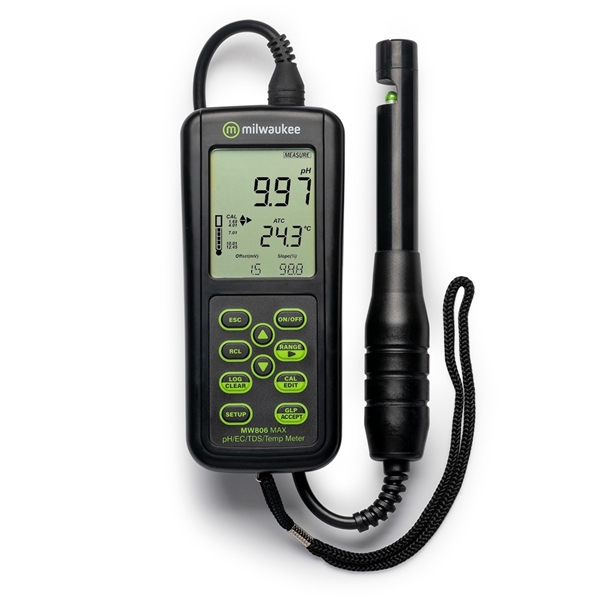 Milwaukee Yüksek Aralık MW806 MAX pH/EC/TDS/Sıcaklık 4'ü 1 Arada Kombo Metre